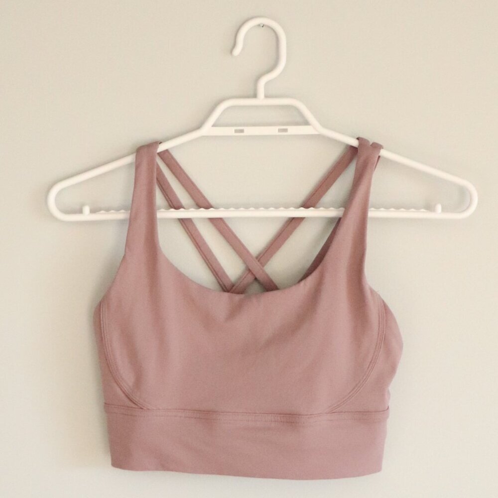 Grace Form Women's Pink‎ Small Strappy Criss Cross Stretch Activewear Sports Bra